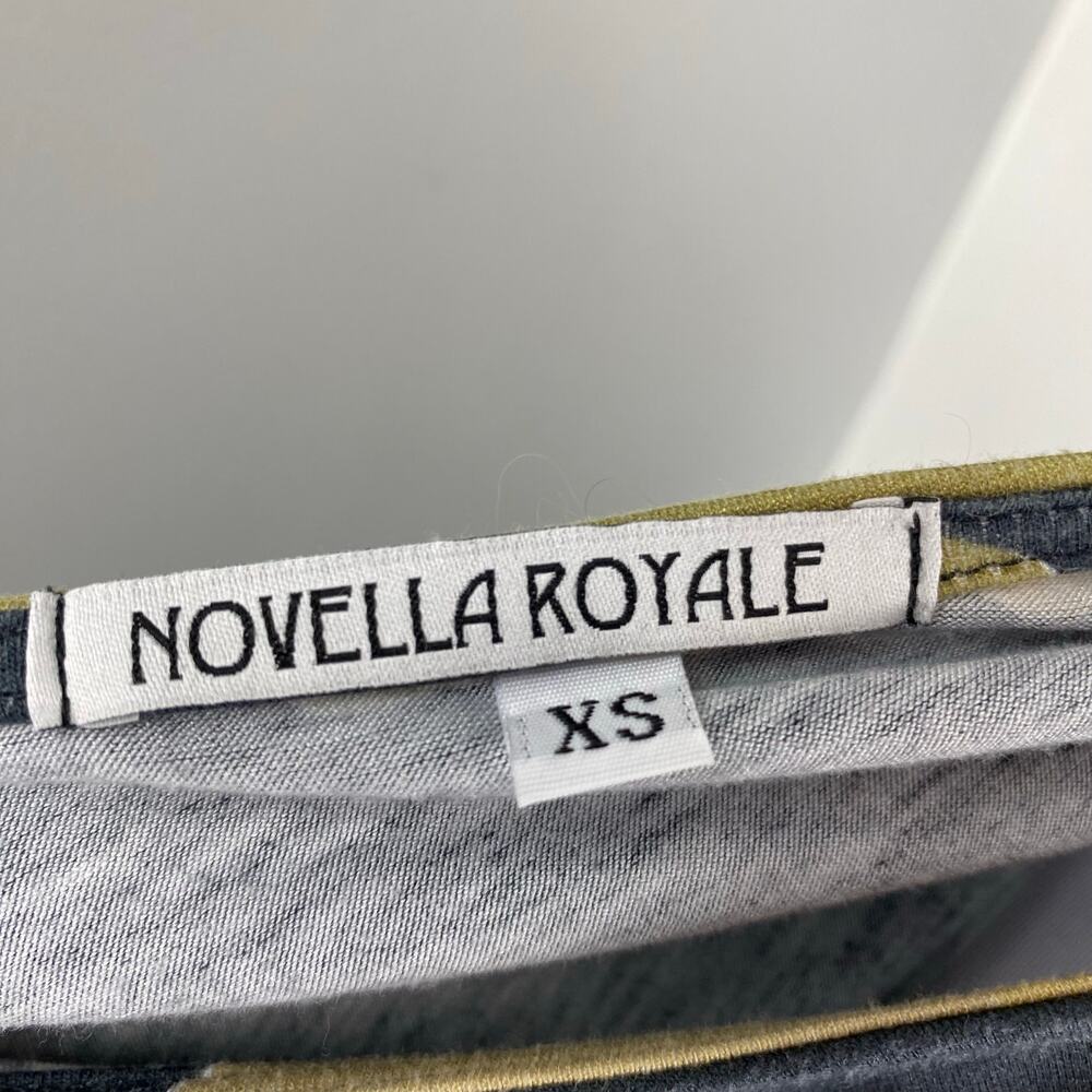 Novella Royale Floral Knit Long Sleeve Mary Midi Dress in Grey Gardens XS Autumn - Picture 8 of 10